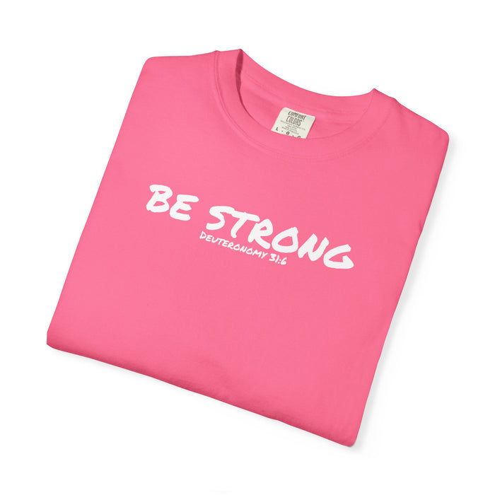 Be Strong Deuteronomy 31:6 Women's Breast Cancer Awareness T-shirt