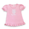 Big Sister Owl Short Sleeve Ruffle Tee-Honey Bee Tees-Monag