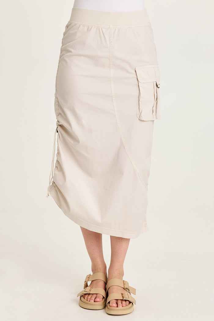 XCVI Bindi Poplin Side-Cinch Midi Skirt