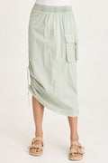 XCVI Bindi Poplin Side-Cinch Midi Skirt