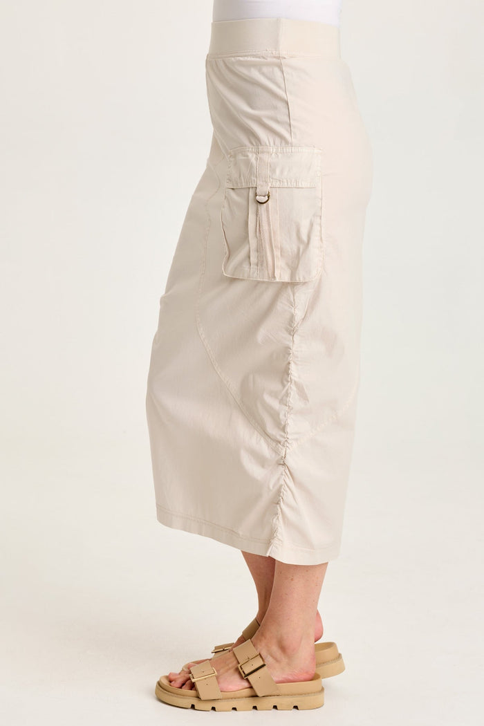 XCVI Bindi Poplin Side-Cinch Midi Skirt