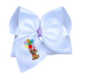 Birthday Puppy Balloons Embroidered Bow: 5 inch / Alligator Clip