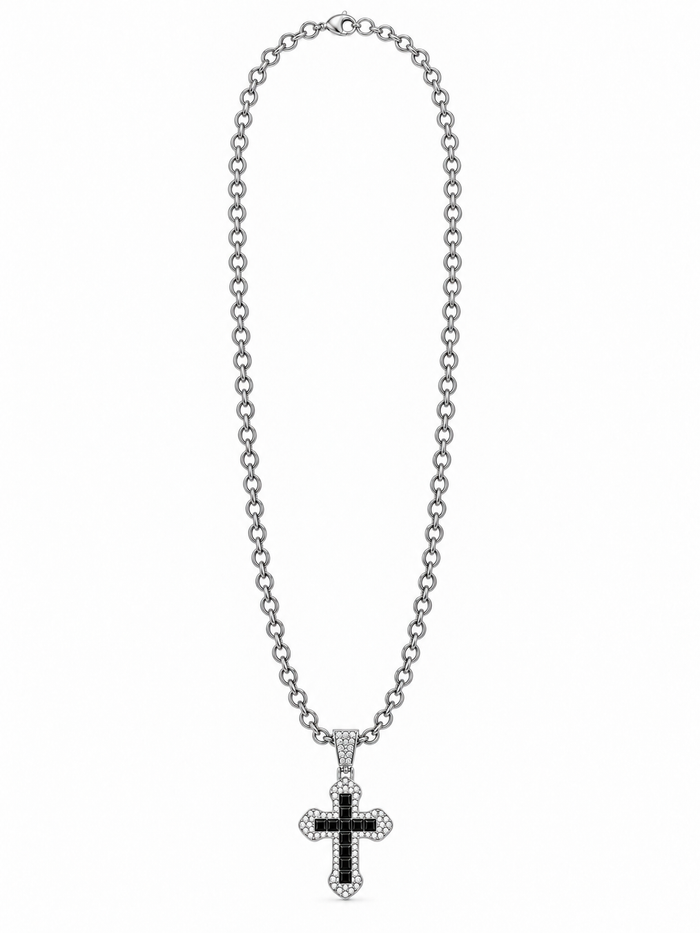 BLACK CUBE CROSS (SILVER) 3MM