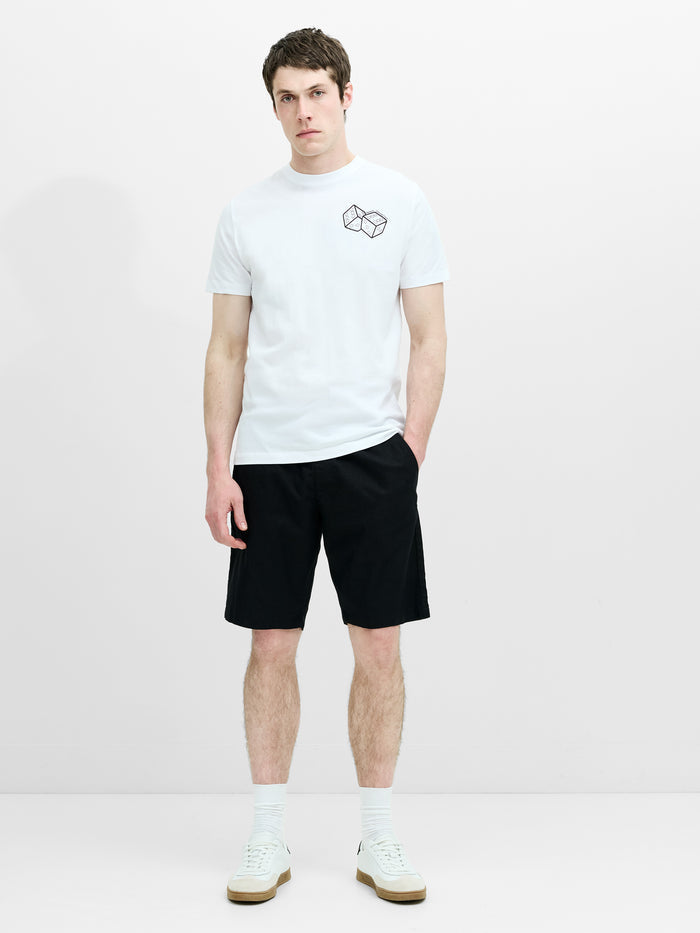 Black Linen Drawstring Shorts