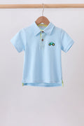 Blue Tractor Embroidered Polo
