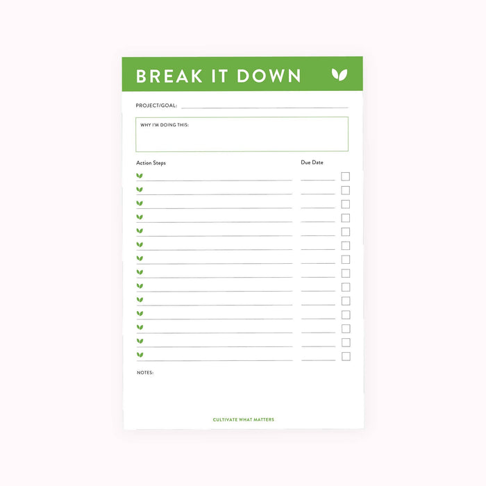 Break it down Notepad: Green