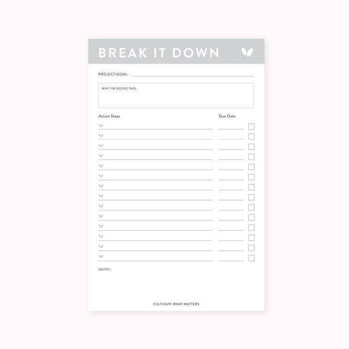 Break it down Notepad: Green