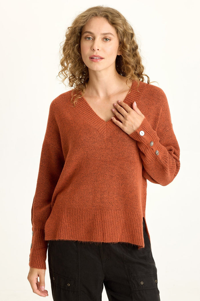 XCVI Bronte Relaxed Fit V-Neck Knit Sweater