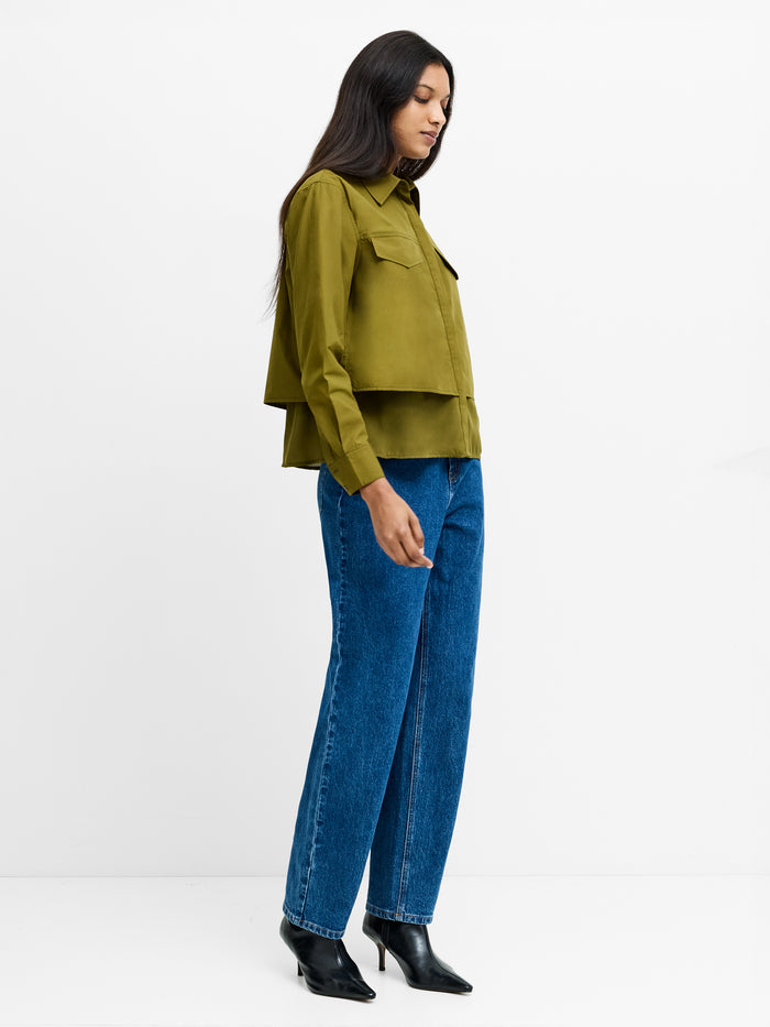 Cambria Khaki Green Layered Utility Shirt