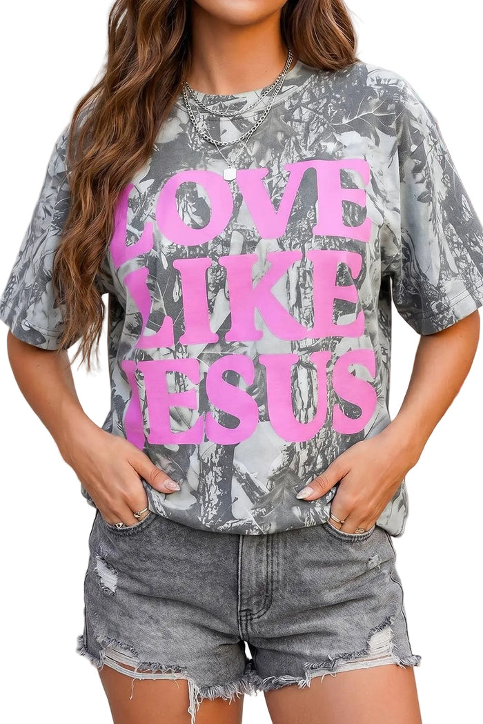 Camo Woodland LOVE LIKE JESUS Casual Tee