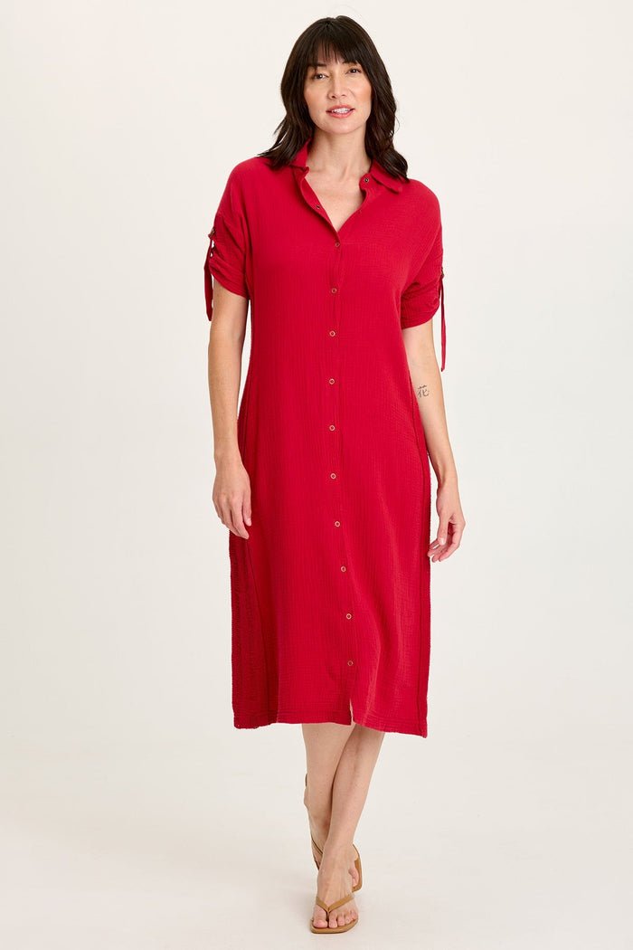 XCVI Cantori Gauze Button-Up Dress