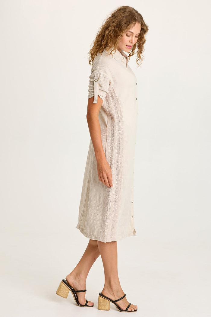 XCVI Cantori Gauze Button-Up Dress