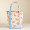Canvas Tote Bag with Seashell Print: Light Blue / One / 5DG78010