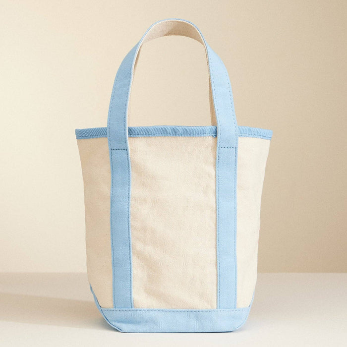 Canvas Tote Bag with Seashell Print: Light Blue / One / 5DG78010