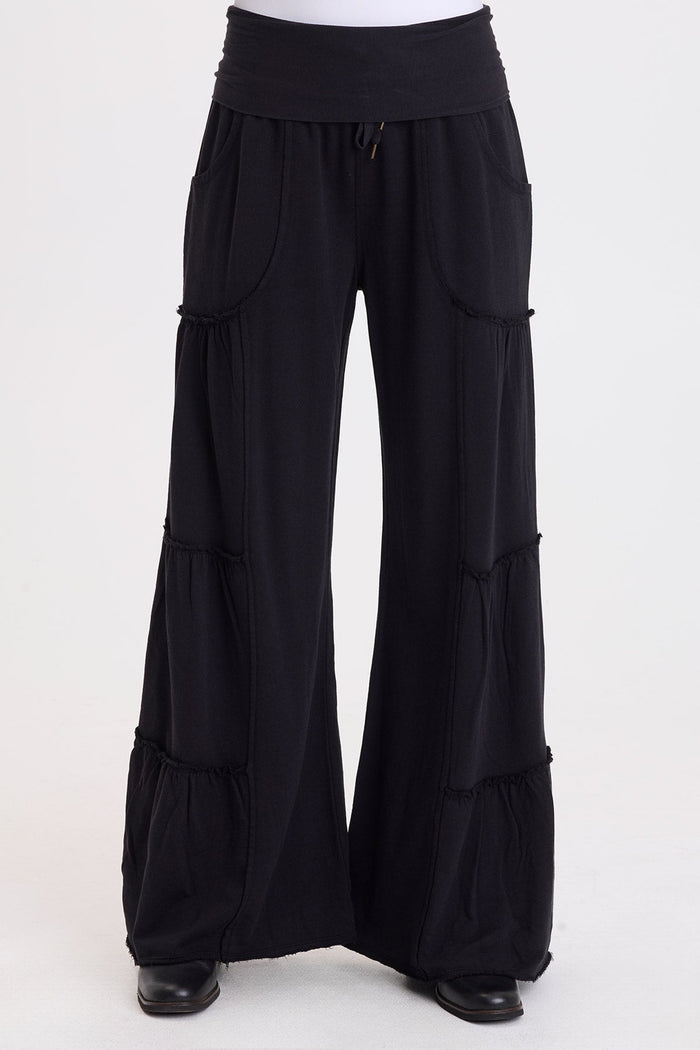 Wearables Carola Side-Tiered Wide-Leg Fleece Pant