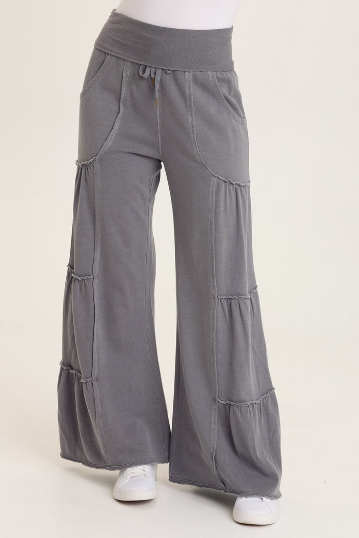 Wearables Carola Side-Tiered Wide-Leg Fleece Pant