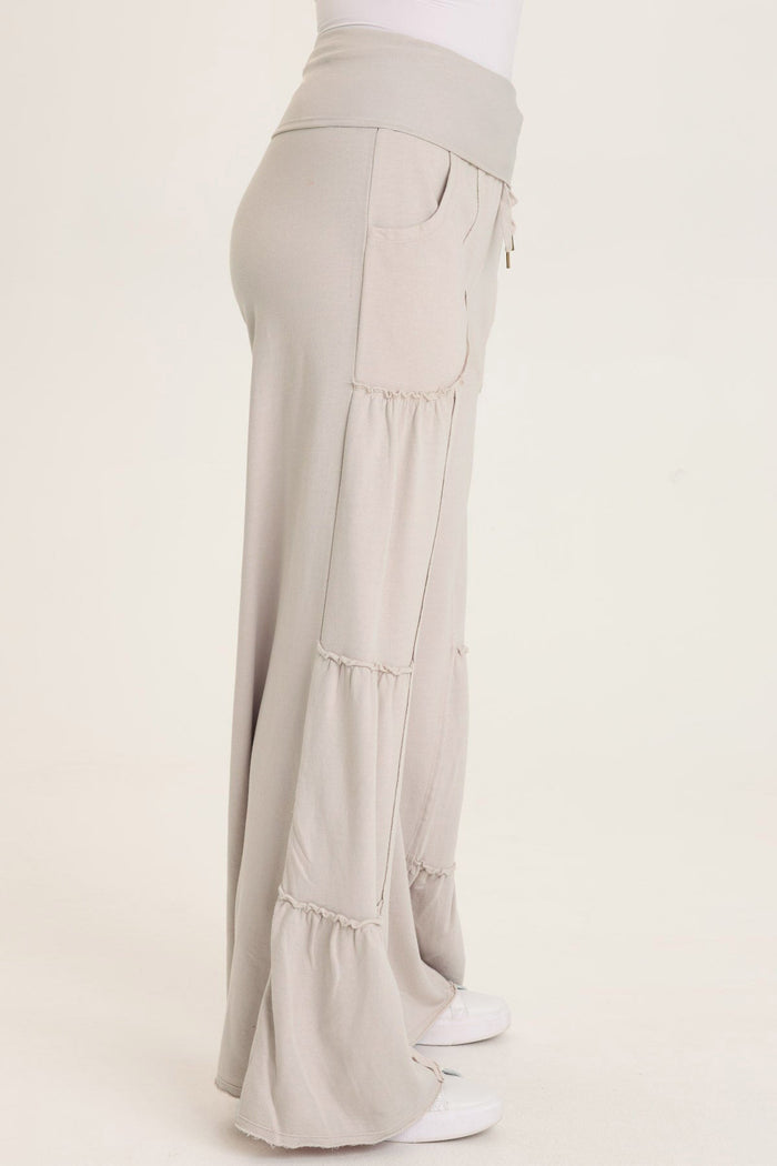 Wearables Carola Side-Tiered Wide-Leg Fleece Pant