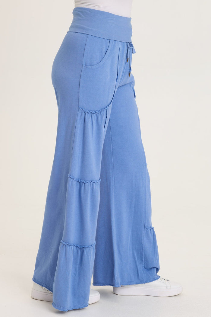 Wearables Carola Side-Tiered Wide-Leg Fleece Pant