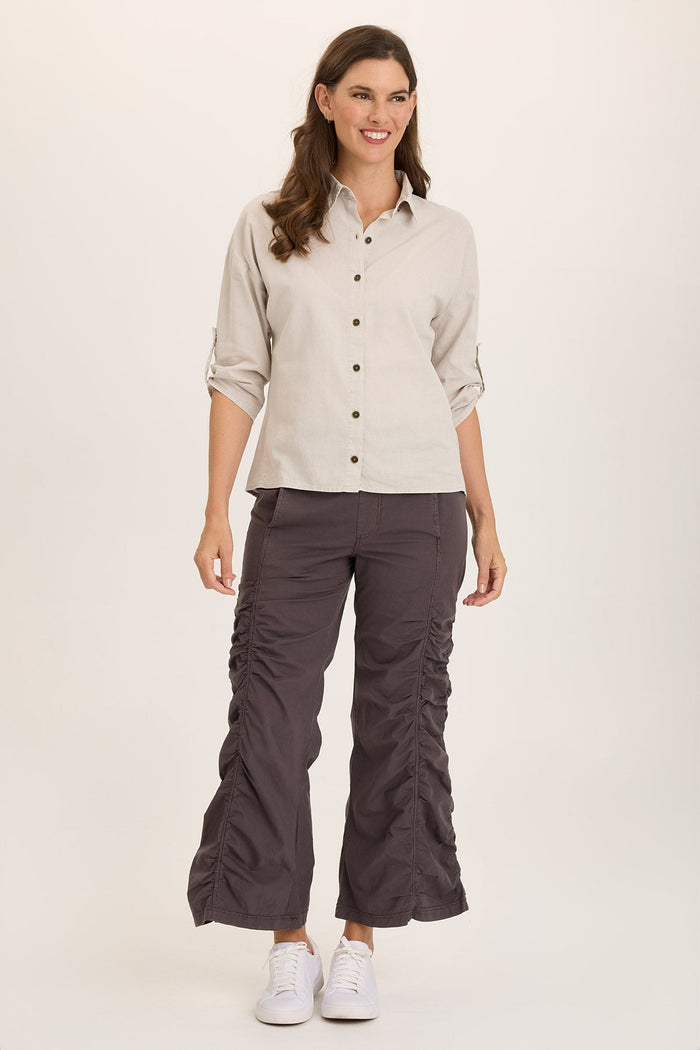Wearables Carrie Linen 3/4-Sleeve Button-Up
