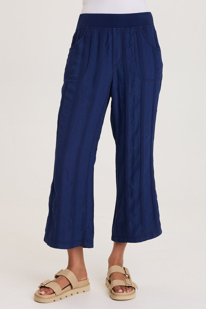 XCVI Carruth Textured Stripe Flared Leg Crop