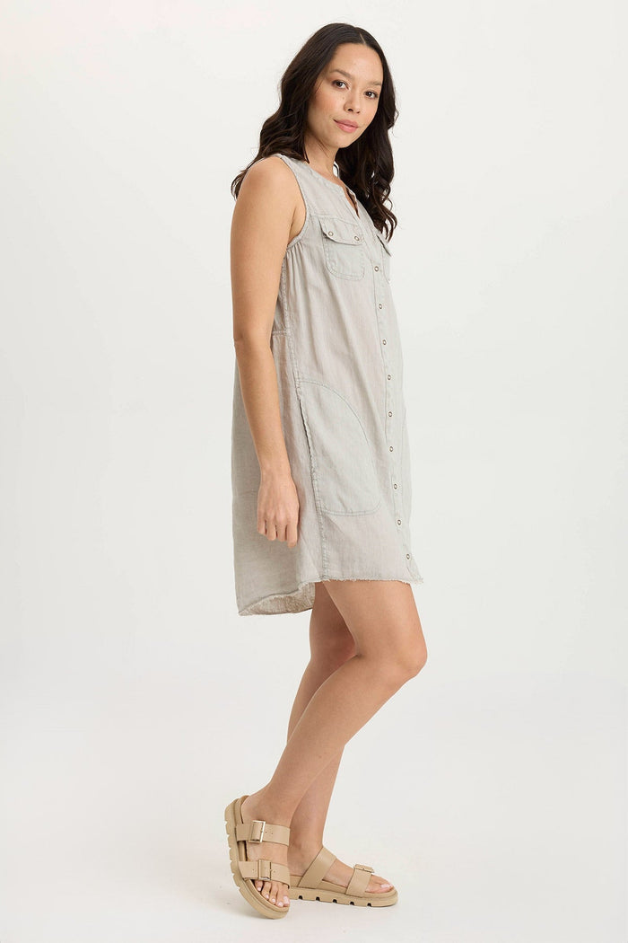 XCVI Catava Linen/Jersey Tank Dress