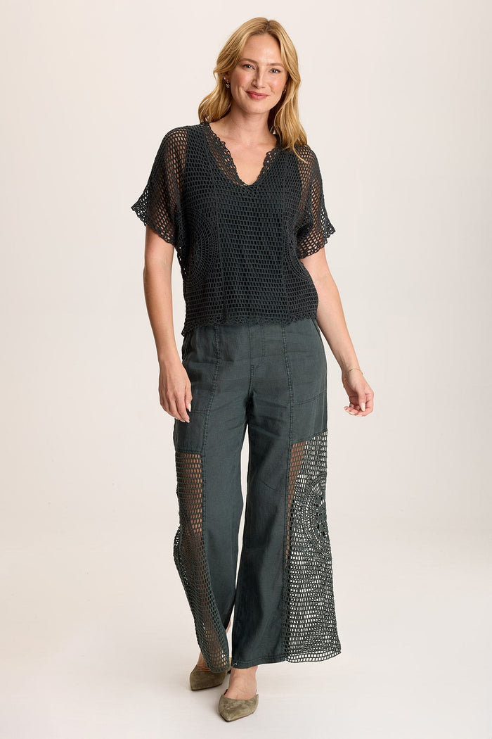 XCVI Centre Crochet Layered Top