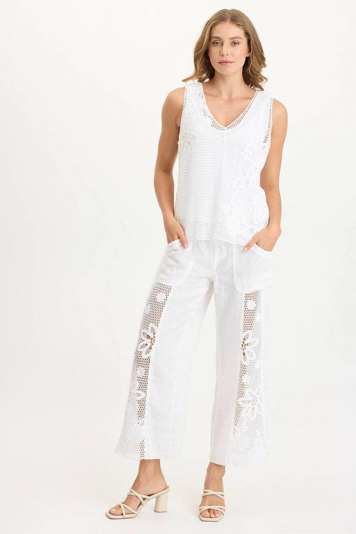 XCVI Chariss Crochet V-Neck Tank Top