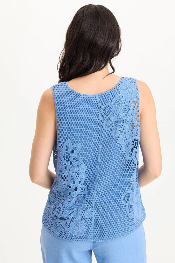 XCVI Chariss Crochet V-Neck Tank Top