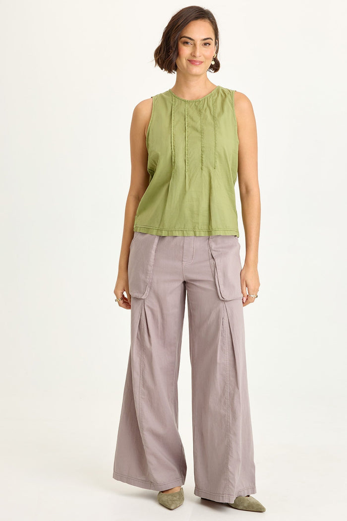Wearables Charli Linen Inverted Box Pleat Pants