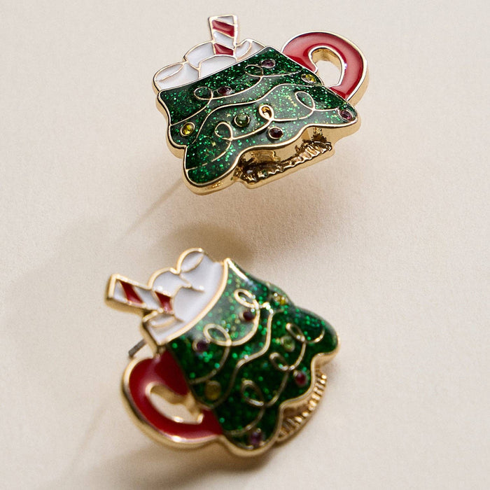Christmas Tree Mug Stud Earrings: MT / ONE