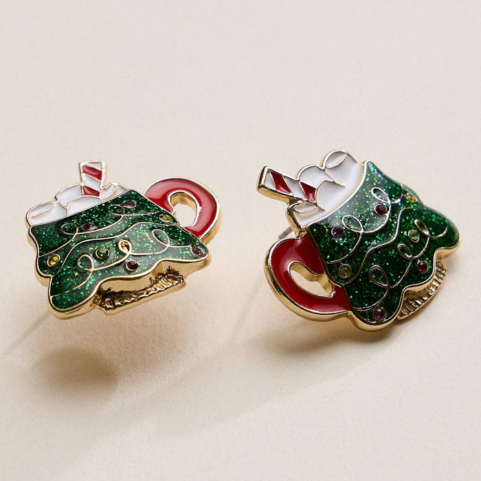 Christmas Tree Mug Stud Earrings: MT / ONE