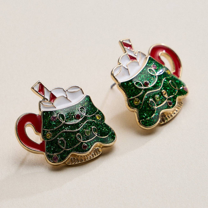 Christmas Tree Mug Stud Earrings: MT / ONE