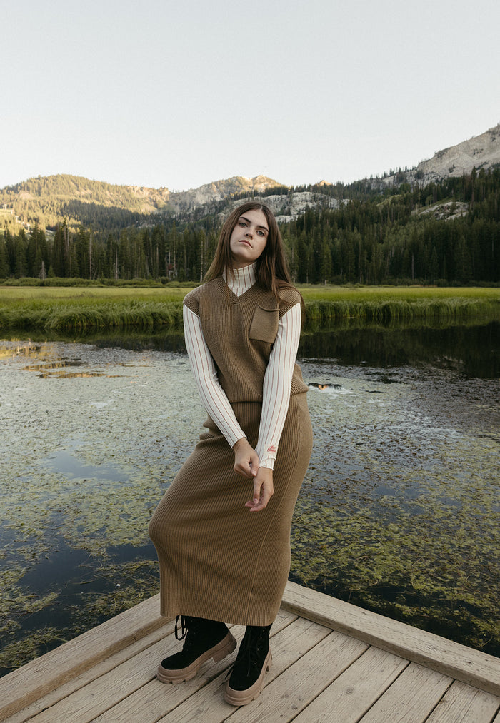 Clubhouse Brown Knit Skirt
