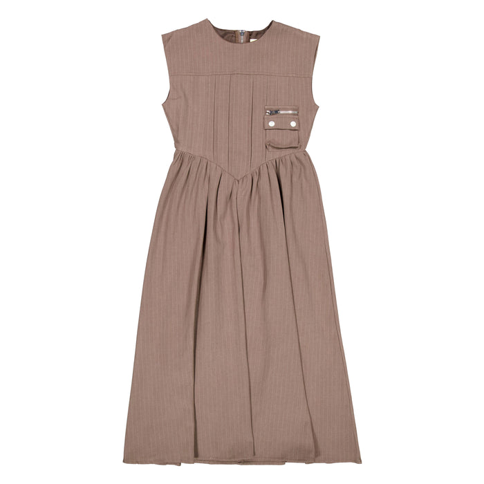 Clubhouse Brown Pinstripe Corset Dress