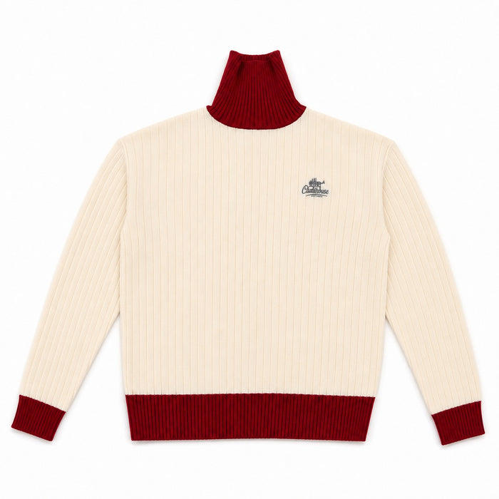 Clubhouse Cream Trim Turtleneck Sweater