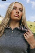 Clubhouse Grey Half Zip Sweater