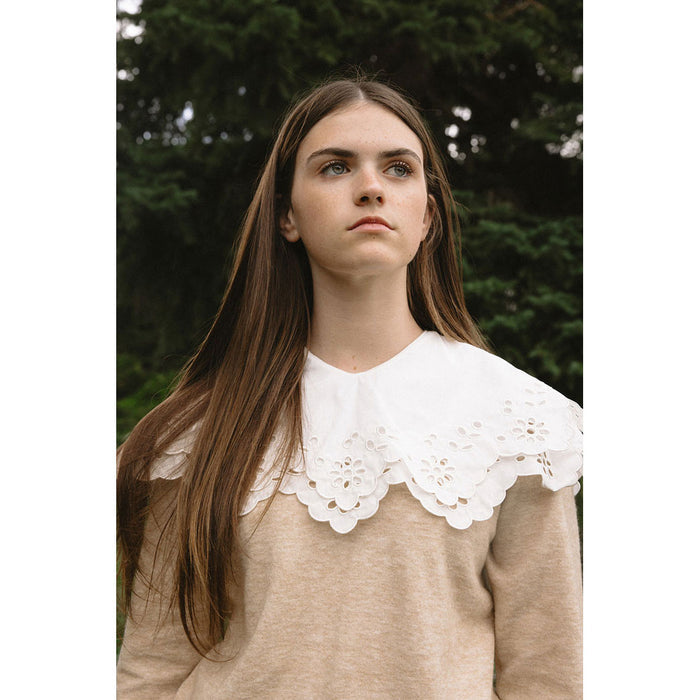Clubhouse Knit Eyelet Collar Sweater