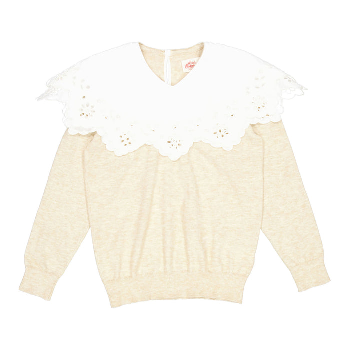 Clubhouse Knit Eyelet Collar Sweater
