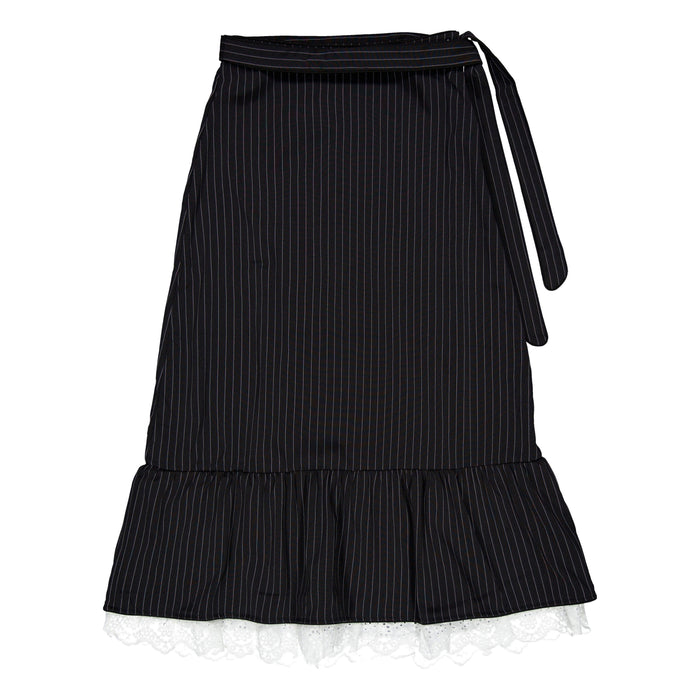 Clubhouse Pinstripe Wrap Skirt