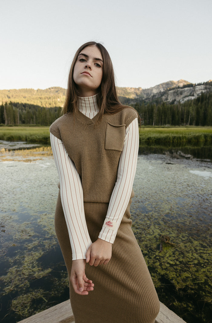 Clubhouse Taupe Knit Vest