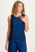 XCVI Cobie Indigo Corded Front Tank