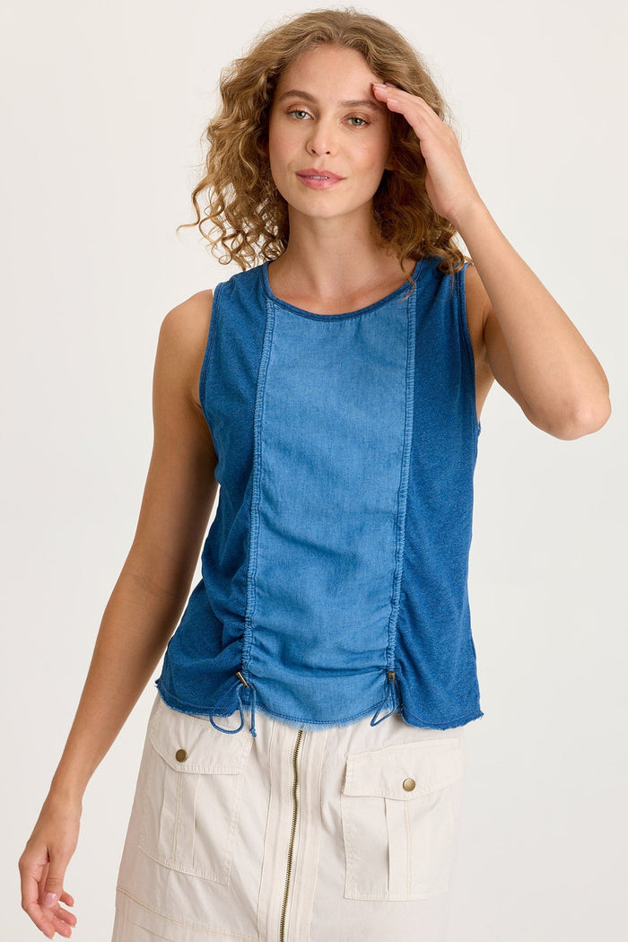 XCVI Cobie Indigo Corded Front Tank