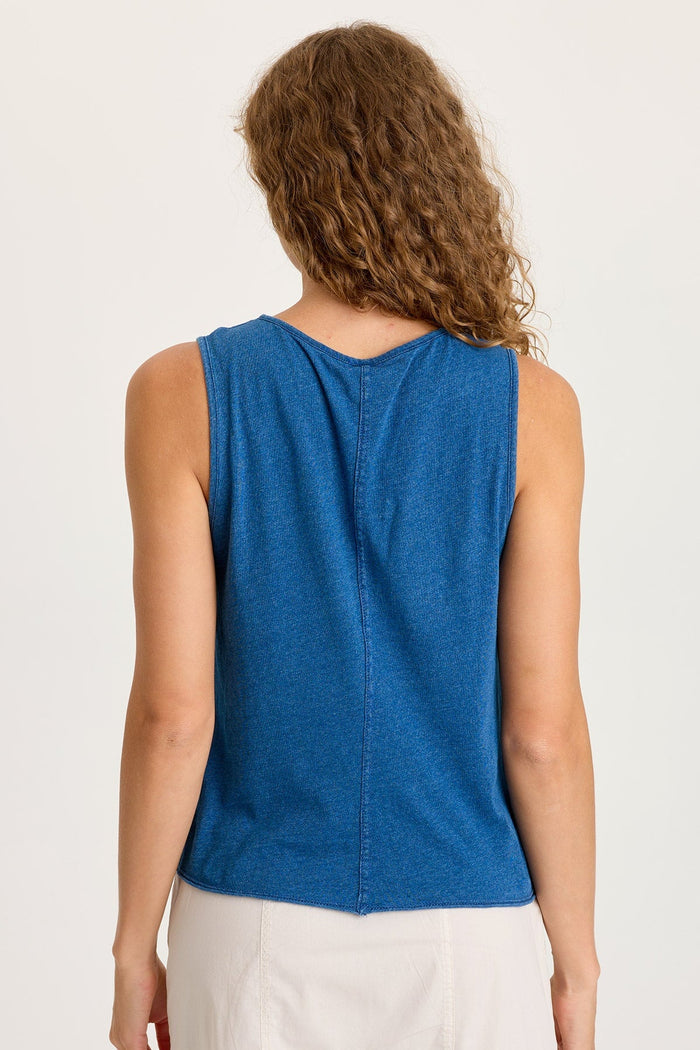 XCVI Cobie Indigo Corded Front Tank