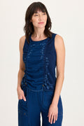 XCVI Cobie Printed Indigo Corded Tank