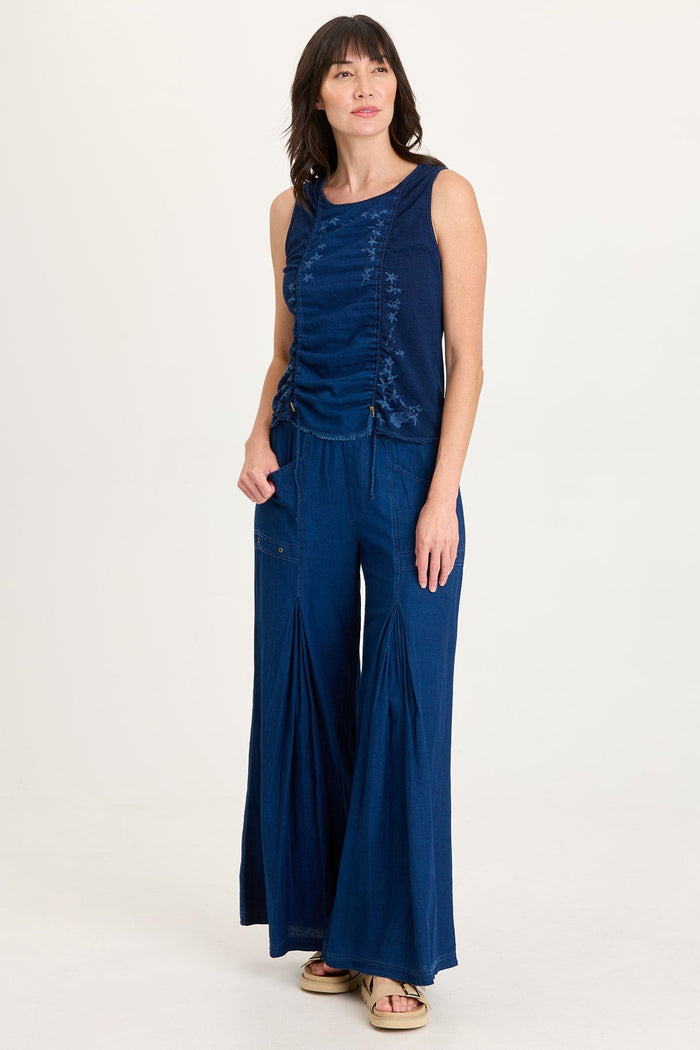 XCVI Cobie Printed Indigo Corded Tank