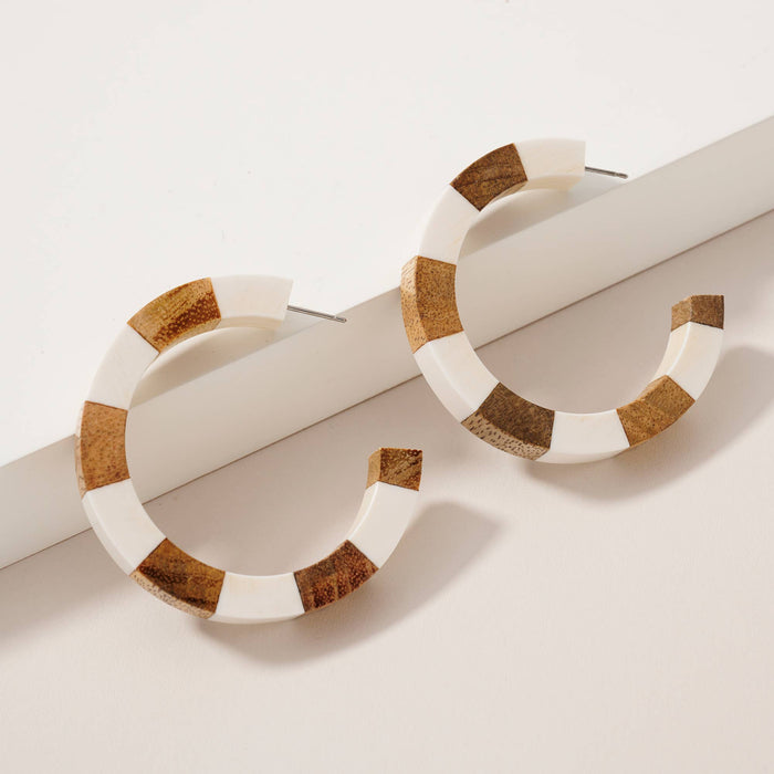 Color Block Open Hoop Earrings