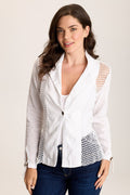 XCVI Contessa Linen/Crochet 1- Button Blazer