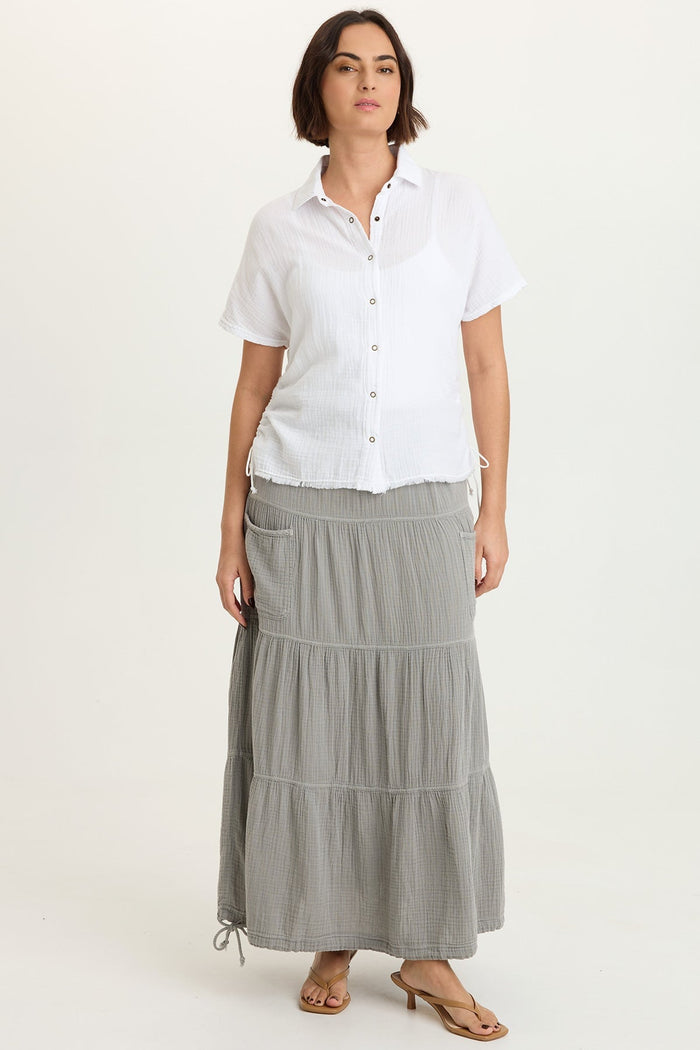 XCVI Creston Gauze Snap-Up Top