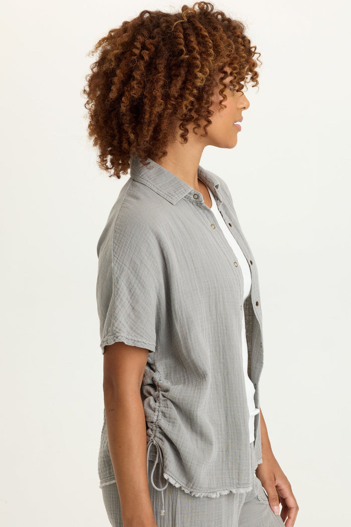 XCVI Creston Gauze Snap-Up Top