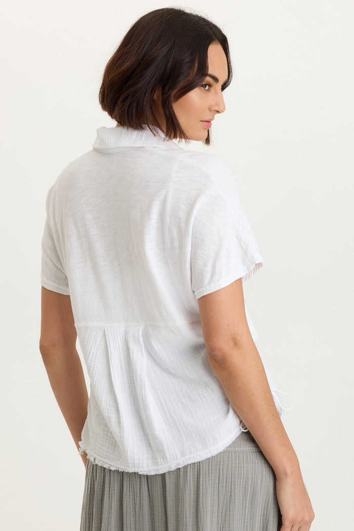 XCVI Creston Gauze Snap-Up Top